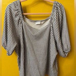 Black & white checkered blouse